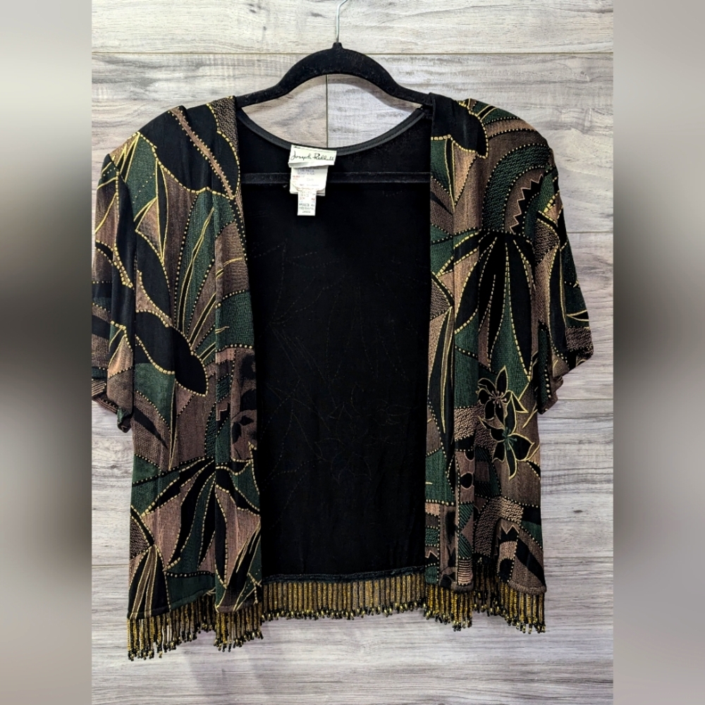 Vintage Joseph Ribkoff Crop Beaded Top - Size 14